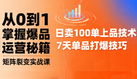 抖音小店爆品打造与矩阵裂变实战课-萤火网创