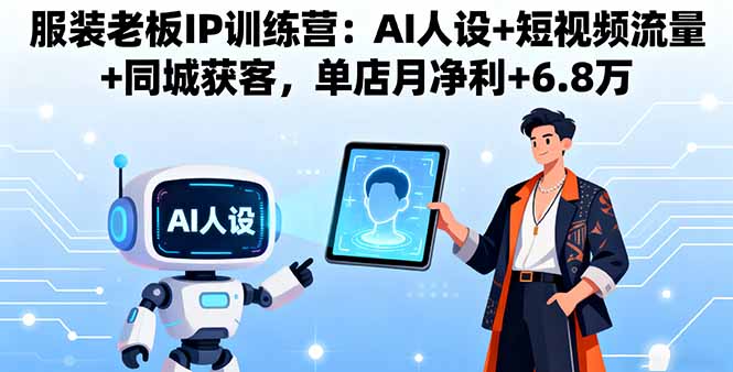 服装老板IP训练营：AI人设+短视频流量+同城获客，单店月净利+6.8万-萤火网创