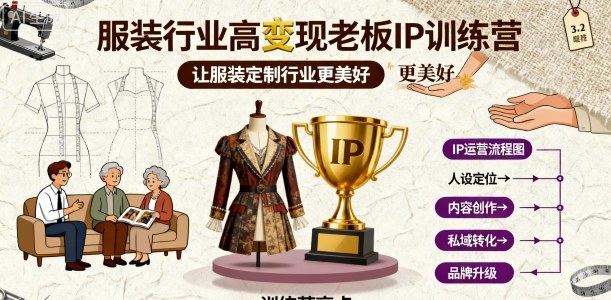 服装行业高变现老板IP训练营，让服装定制行业更美好-萤火网创